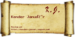 Kender Január névjegykártya